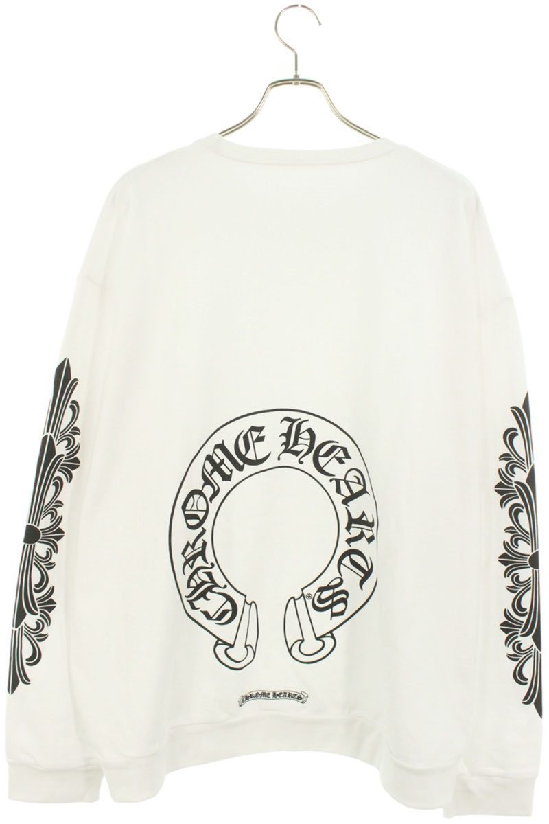 Chrome Hearts SWTSHRT PLVR Horseshoe Print Sweatshirt White x Black Size XXL