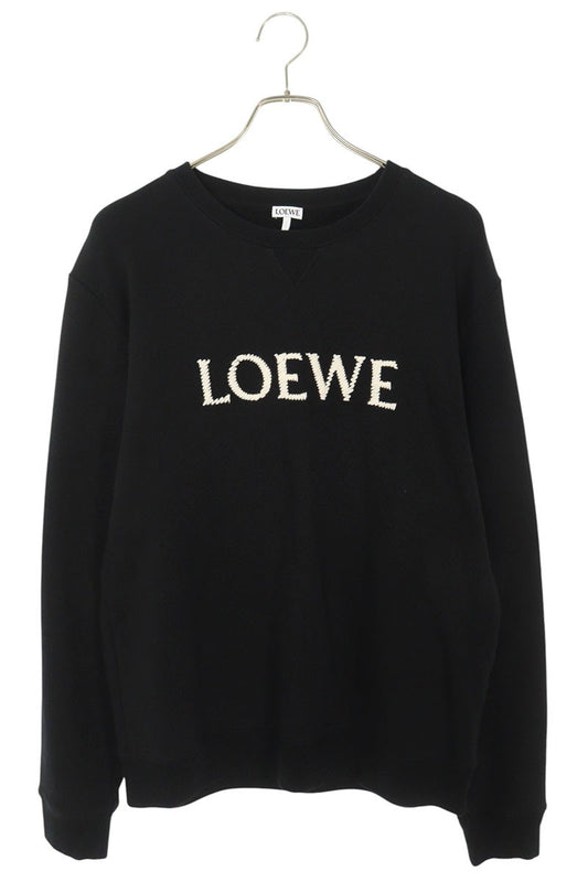 Loewe Logo Embroidered Crewneck Sweatshirt Black Size XL