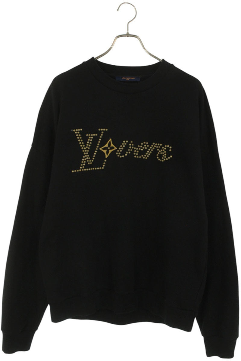 LOUISVUITTON LVLOVER Stud Logo Crewneck Sweat Black Size L
