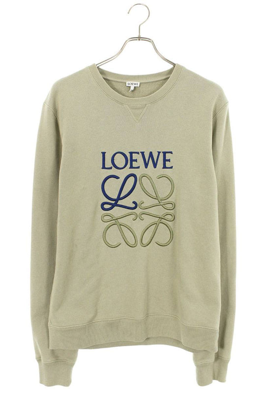 LOEWE Anagram Embroidered Crewneck Sweatshirt Green Size L