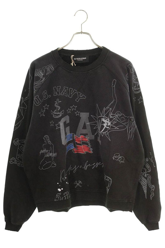 NO/FAITH STUDIOS Washed-Out Crewneck Sweatshirt Black Size S