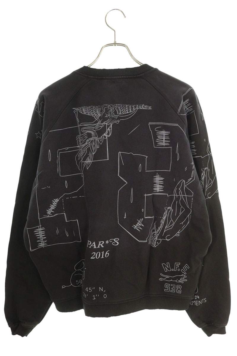 NO/FAITH STUDIOS Washed-Out Crewneck Sweatshirt Black Size S