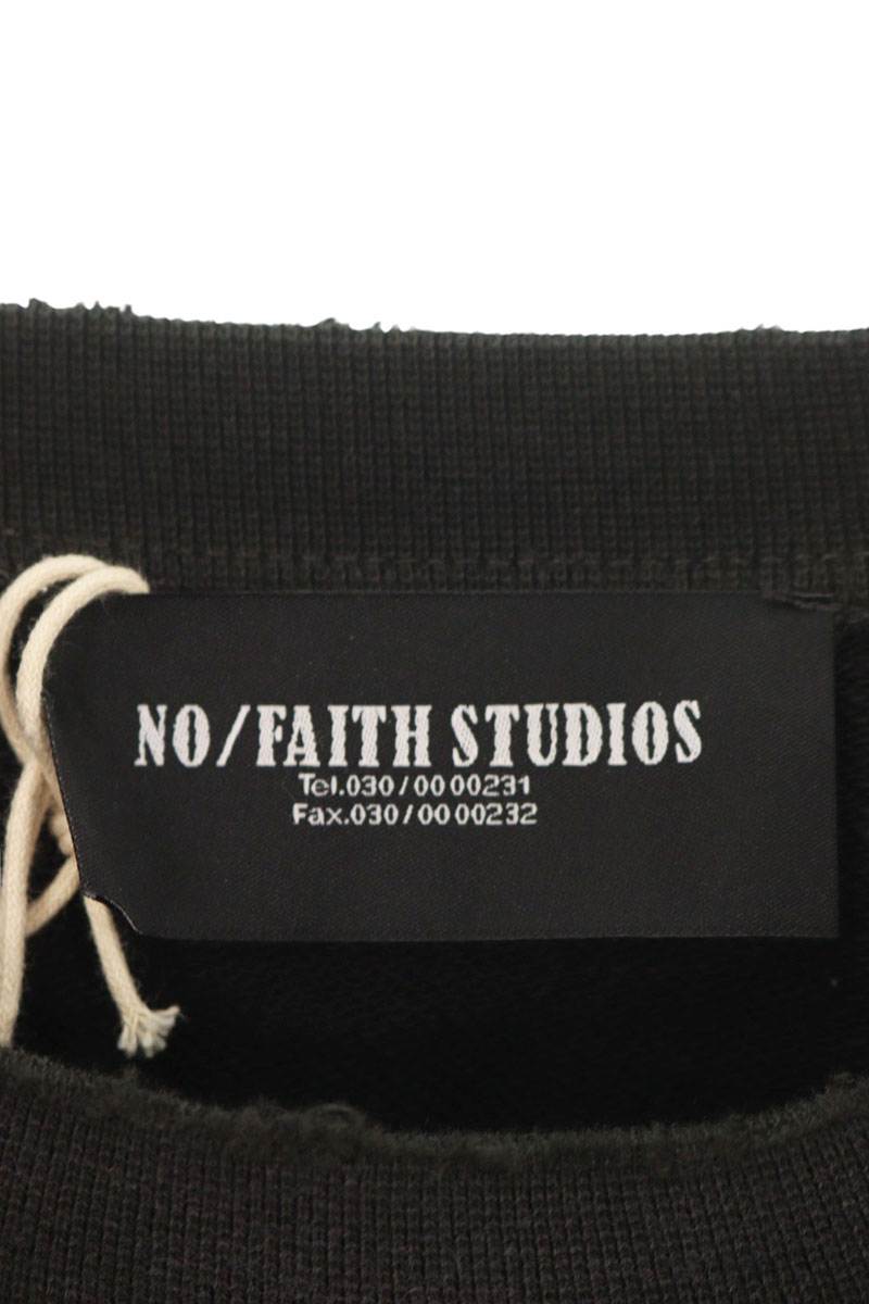 NO/FAITH STUDIOS Washed-Out Crewneck Sweatshirt Black Size S