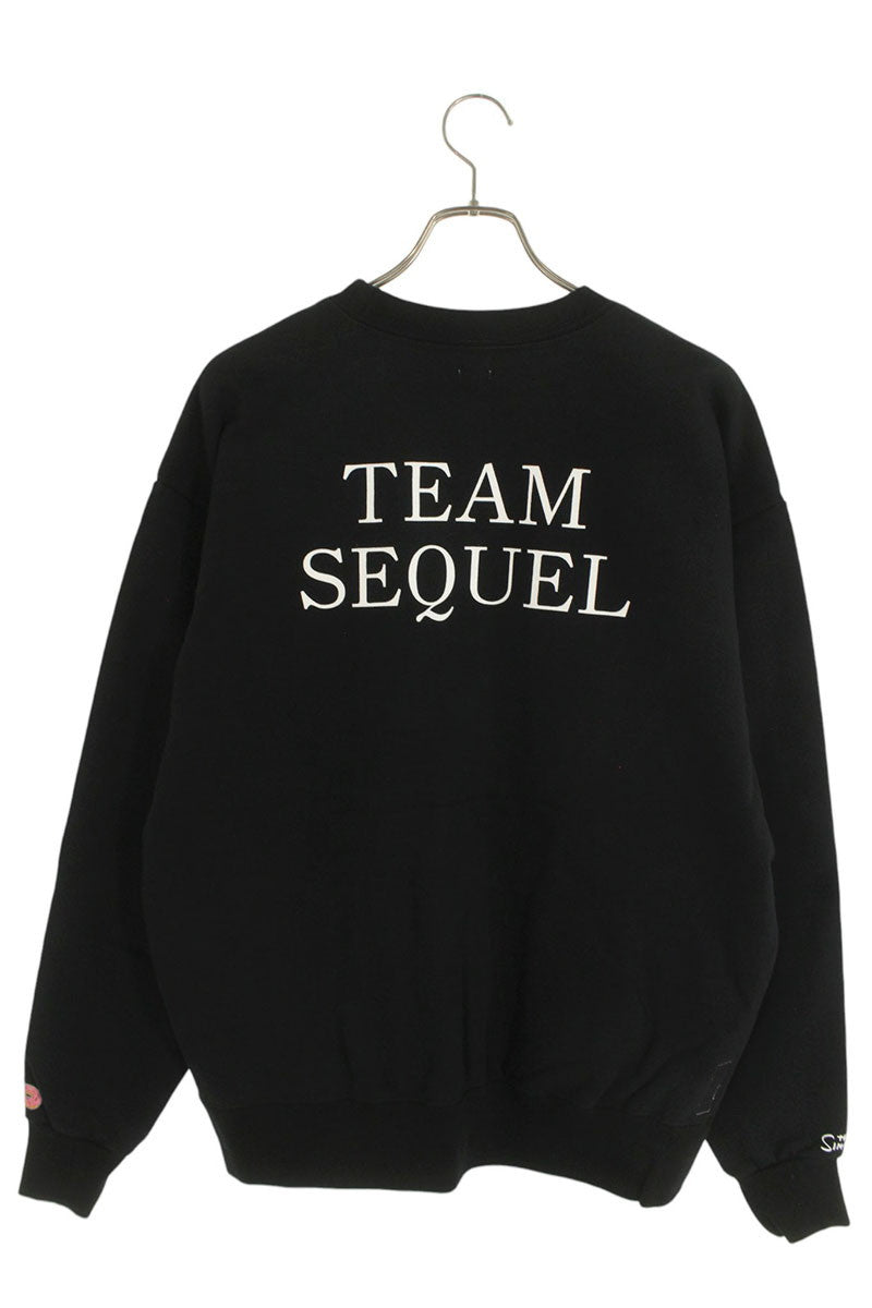 SEQUEL 24AW Simpsons Print Cotton Sweatshirt Black Size M