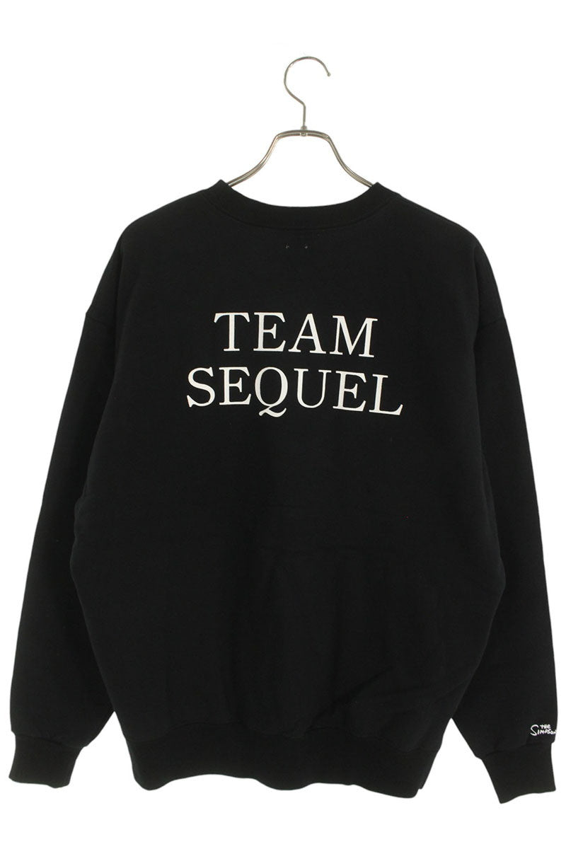 SEQUEL 24AW Simpsons Print Cotton Sweatshirt Black Size L