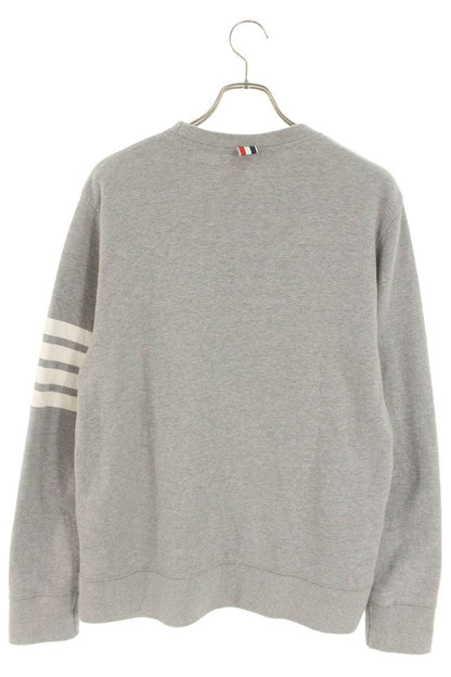 THOM BROWNE 4BAR Print Crewneck Sweatshirt Gray Size 5