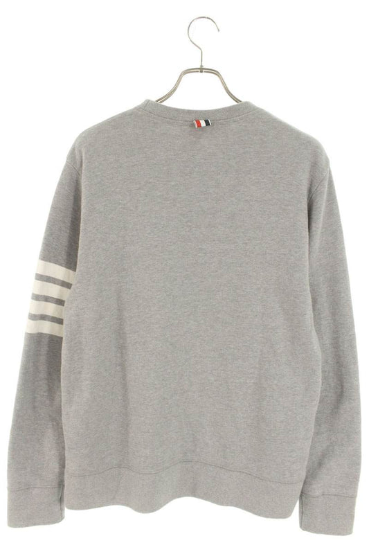 THOM BROWNE 4BAR Print Crewneck Sweatshirt Gray Size 5