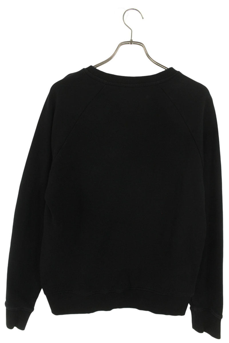 BALMAIN Flocked Logo Crewneck Sweatshirt Black Size L