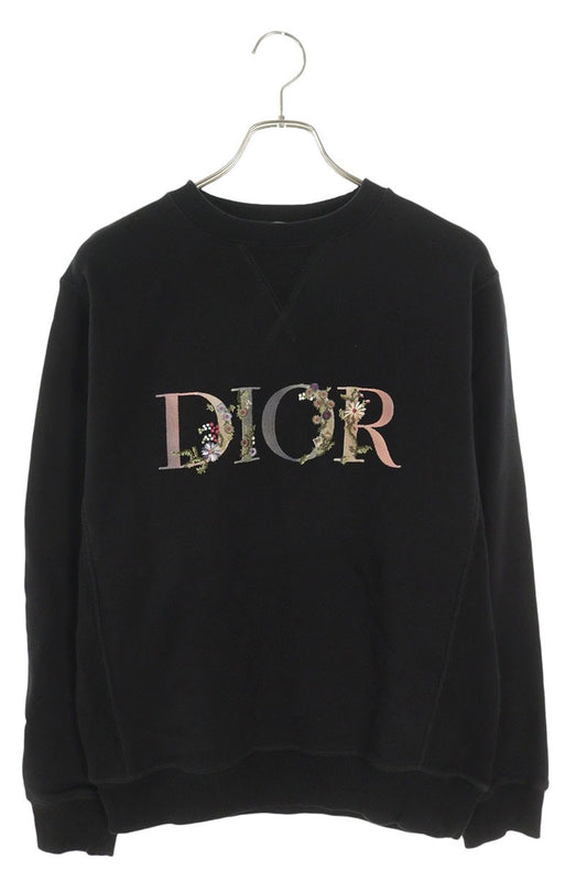 DIOR Flower Embroidery Crewneck Sweatshirt Black Size M