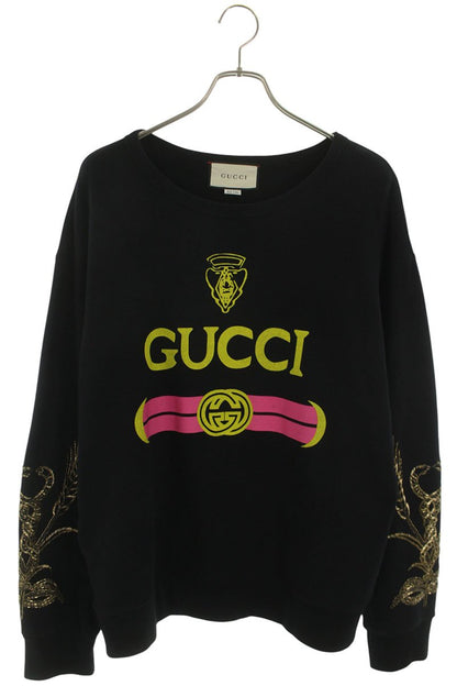 GUCCI Sleeve Logo Print Sweatshirt Black Size L