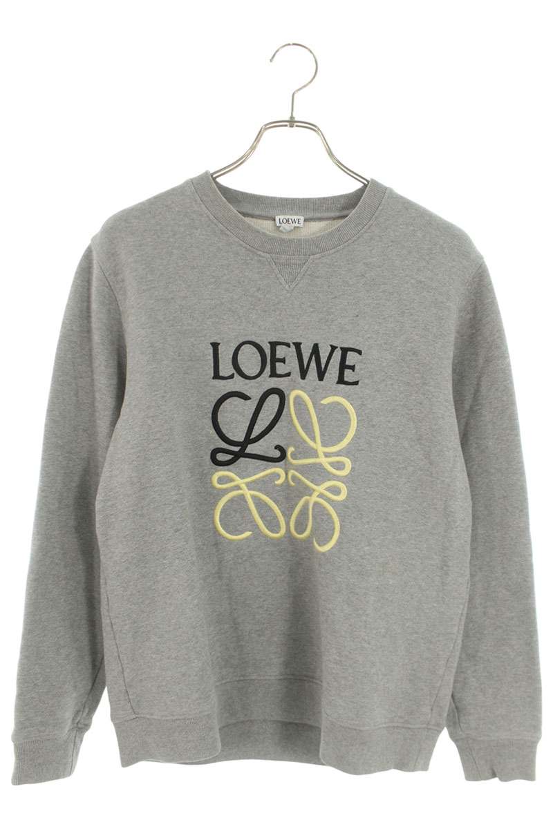 LOEWE Anagram Embroidered Crewneck Sweatshirt Gray Size L