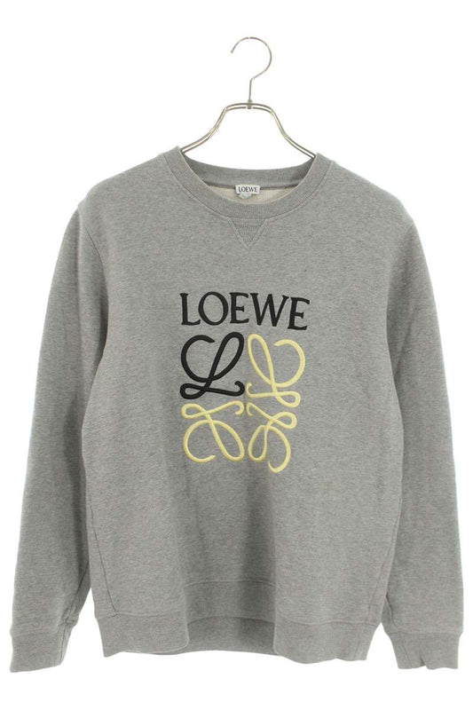 LOEWE Anagram Embroidered Crewneck Sweatshirt Gray Size L