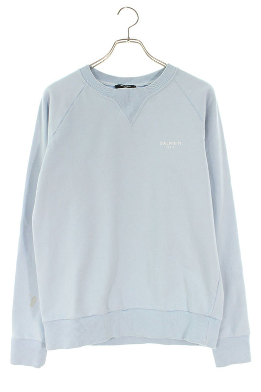 Balmain Logo Print Crewneck Sweatshirt Blue Size S