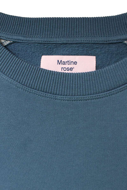 Martine Rose Blue Logo Print Oversized Sweatshirt Size L