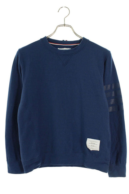 THOM BROWNE 4-Bar Wool Crewneck Sweatshirt Blue Size 2