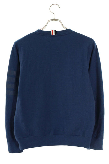 THOM BROWNE 4-Bar Wool Crewneck Sweatshirt Blue Size 2