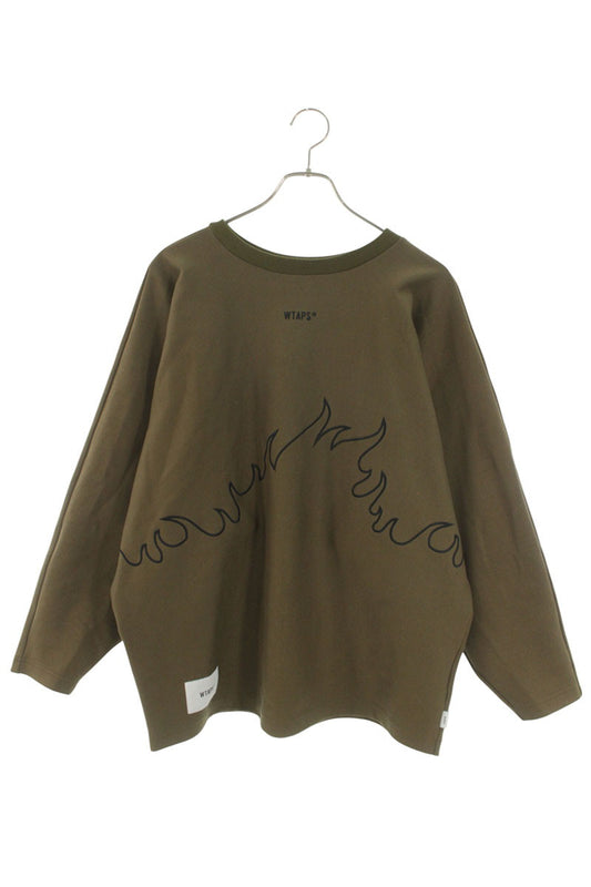Wtaps 20AW FLAMMABLE CREWNECK Sweatshirt Green Size S
