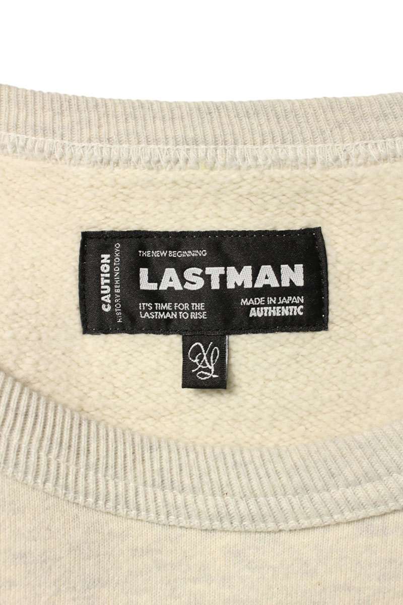 LASTMAN 25AW Front Print Cotton Sweatshirt Gray Size XL