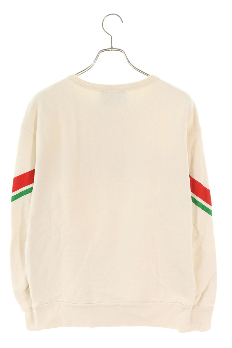 GUCCI Striped Logo Cotton Sweatshirt Off-White Size M