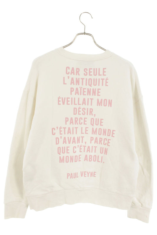 GUCCI Font Print Cotton Sweatshirt White/Pink Size S