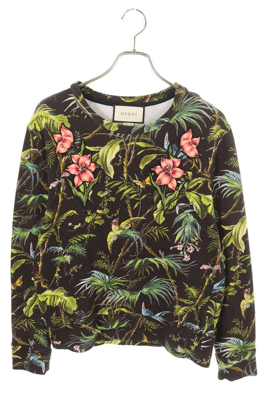 GUCCI Tropical Print Felt Cotton Sweatshirt Size XS