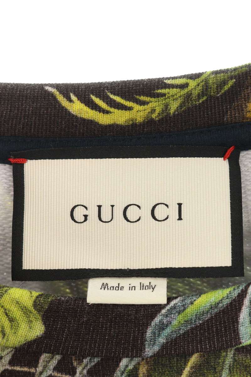 GUCCI Tropical Print Felt Cotton Sweatshirt Size XS
