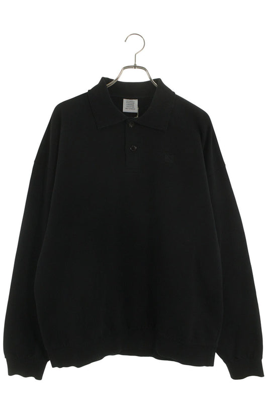 VETEMENTS 26SS Distressed Logo Polo Sweatshirt Black Size M