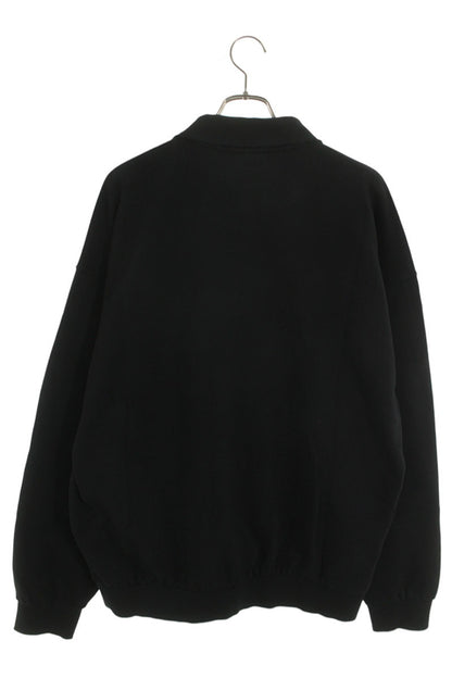 VETEMENTS 26SS Distressed Logo Polo Sweatshirt Black Size M