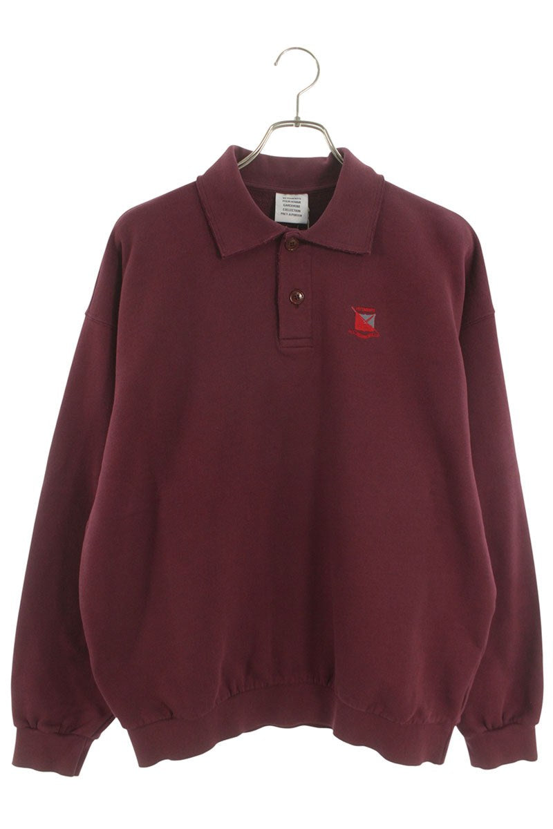 VETEMENTS 26SS Distressed Logo Polo Sweatshirt Size XS
