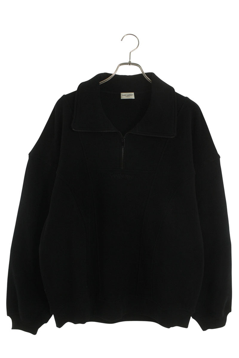 SAINT LAURENT PARIS 36SS Logo Embroidered Half-Zip Size M