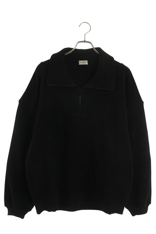 SAINT LAURENT PARIS 36SS Logo Embroidered Half-Zip Size M