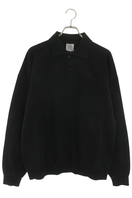 VETEMENTS 26SS Distressed Logo Polo Sweatshirt Black Size XS