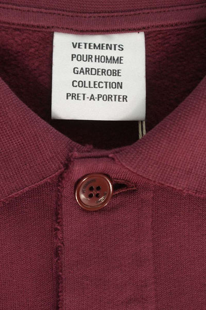 VETEMENTS 26SS Distressed Logo Polo Sweatshirt Size S