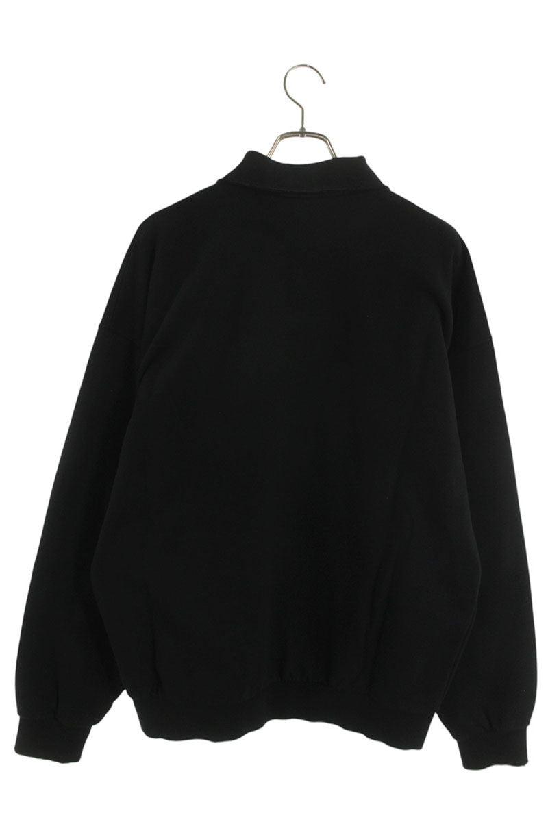 VETEMENTS 26SS Distressed Logo Polo Sweatshirt Black Size S