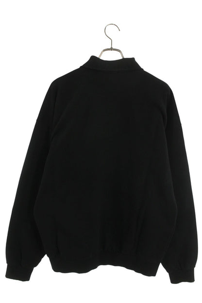 VETEMENTS 26SS Distressed Logo Polo Sweatshirt Black Size S