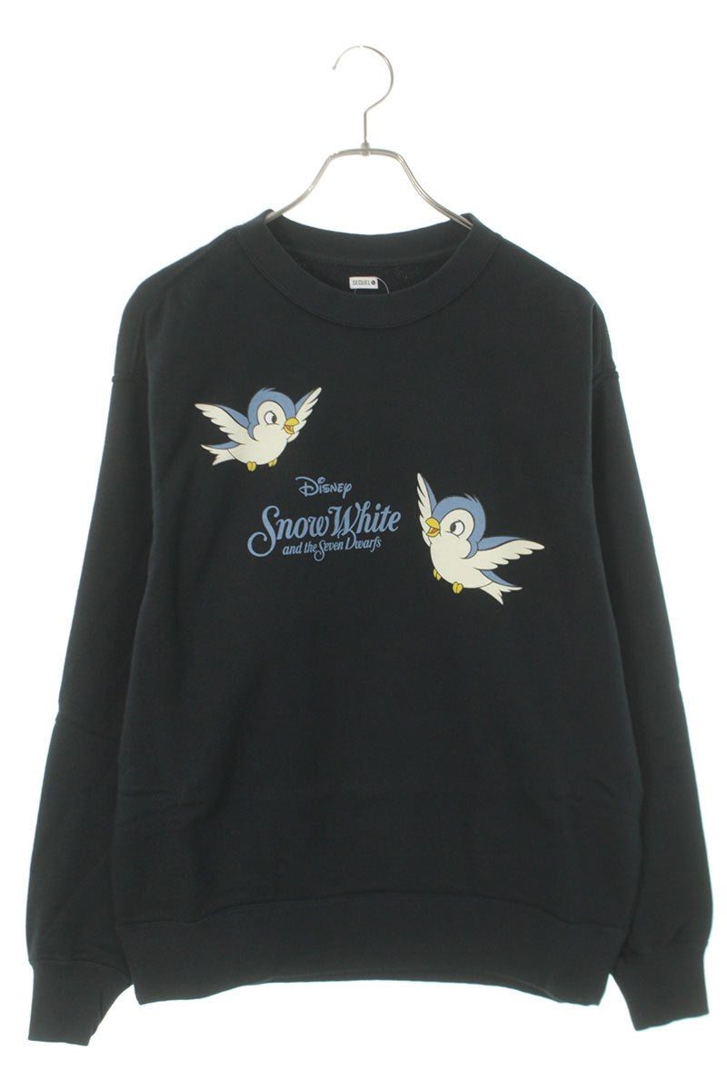 SEQUEL 24AW Snow White Print Sweatshirt Black Size M