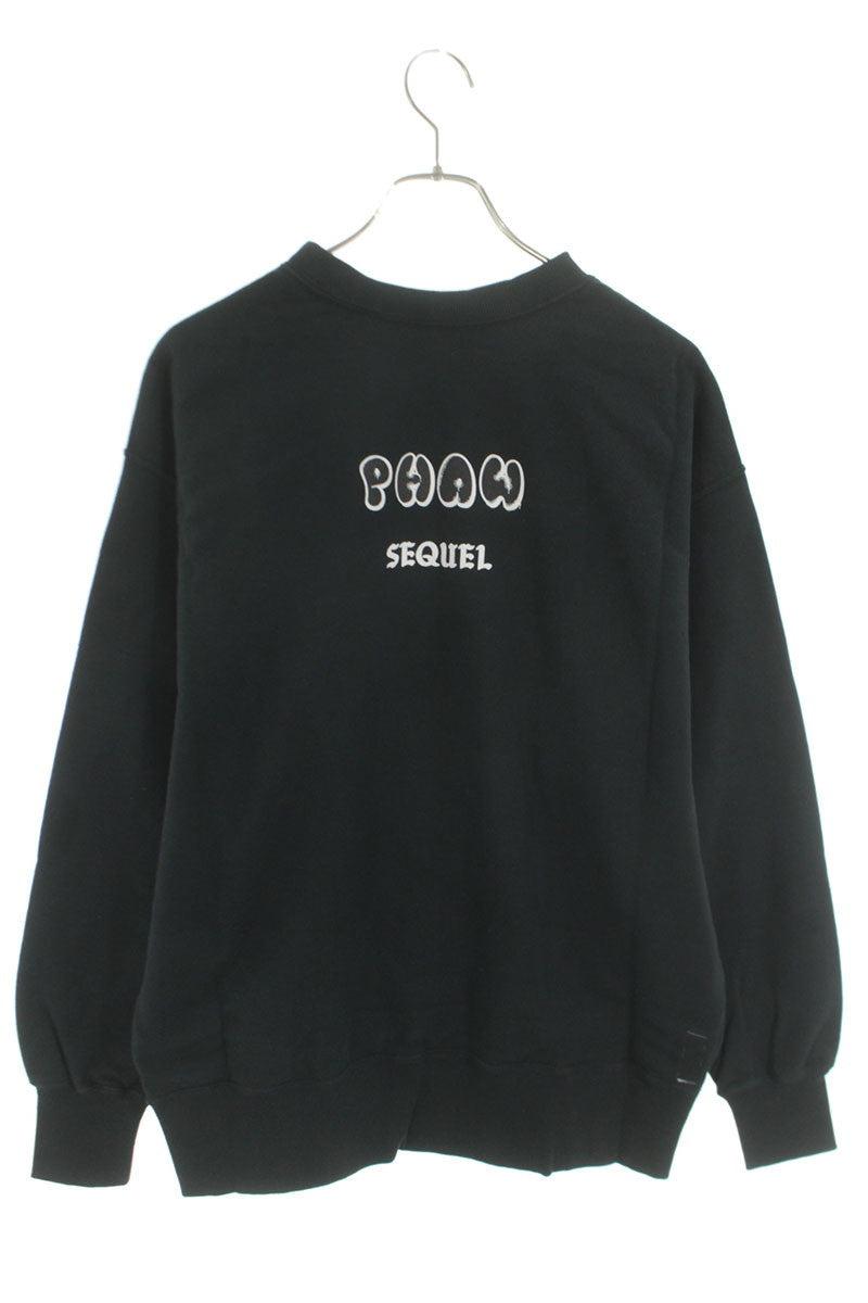 SEQUEL 25SS Logo Print Sweatshirt Black 25SS-CS Size L
