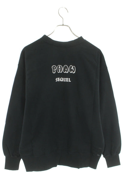 SEQUEL 25SS Logo Print Sweatshirt Black 25SS-CS Size L