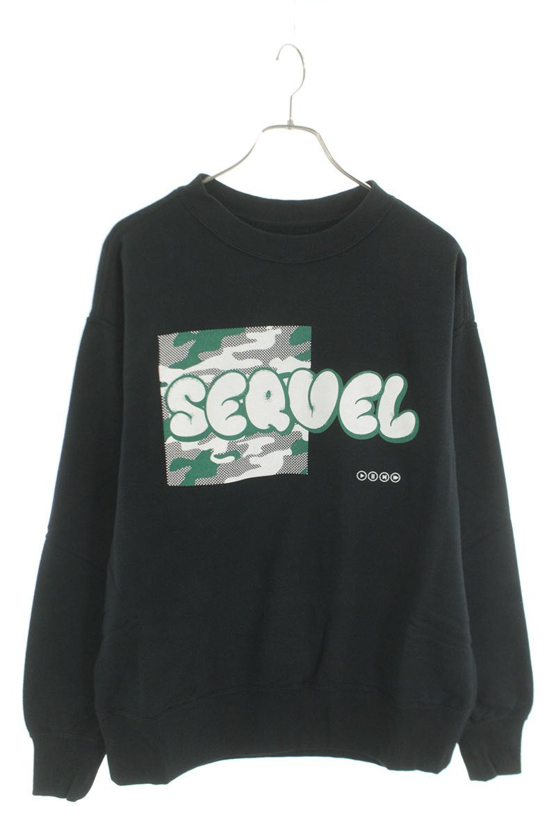 SEQUEL 25SS Logo Print Sweatshirt Black Black 25SS-CS Size M