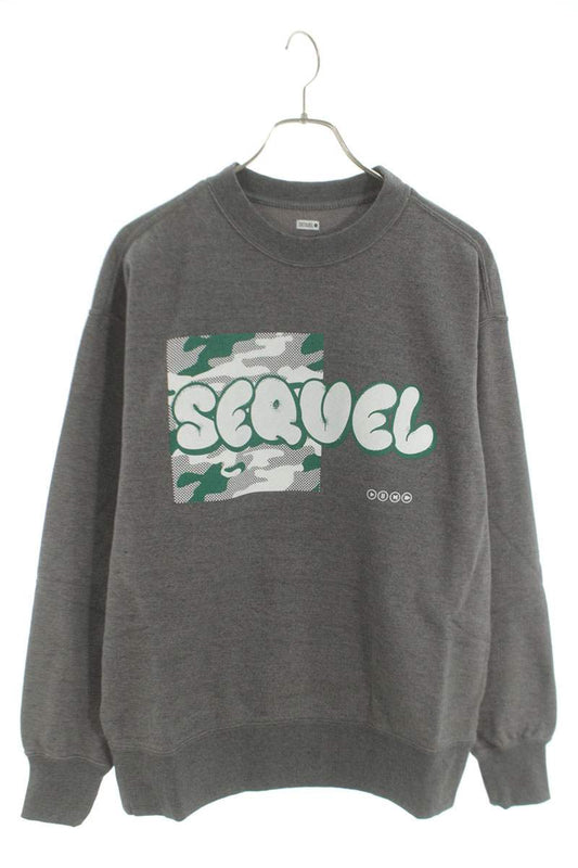 SEQUEL 25SS Logo Print Sweatshirt Gray 25SS-CS Size XL