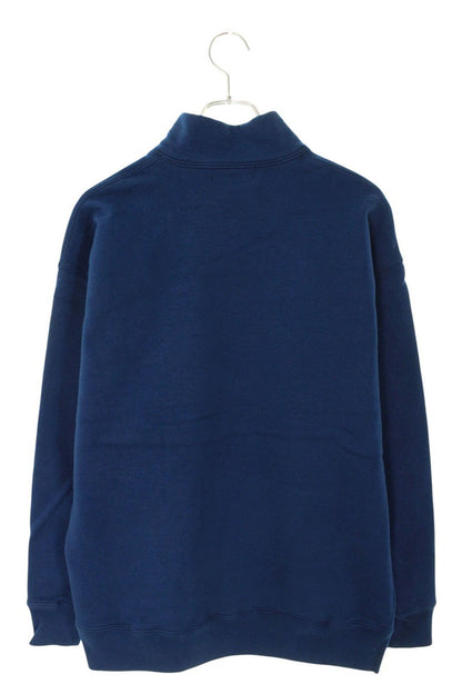 GOD SELECTION XXX Half-Zip Cotton Sweatshirt Navy Size S