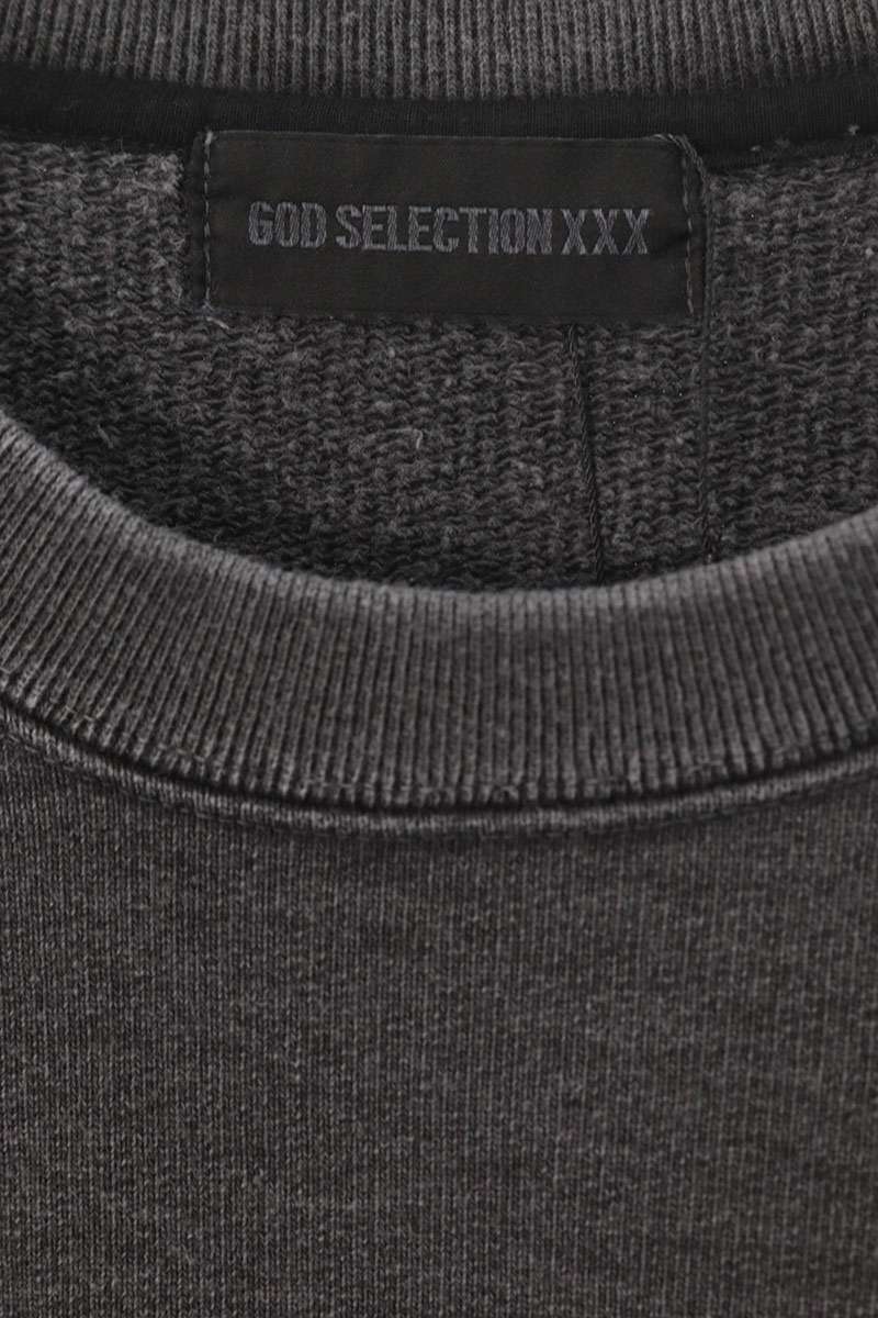 GOD SELECTION XXX Logo Patchwork Sweatshirt Black Size M