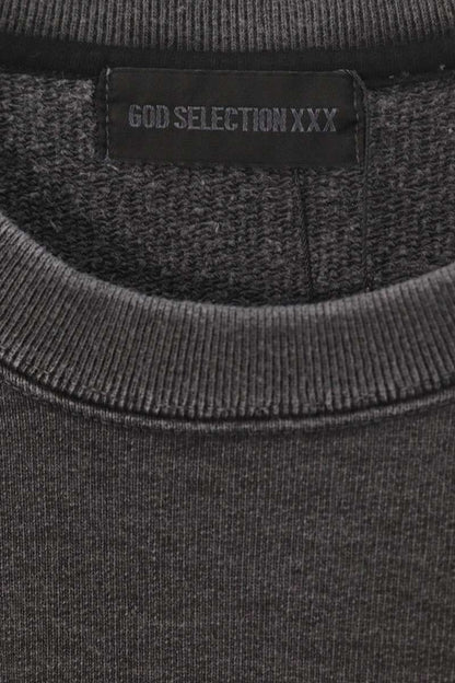GOD SELECTION XXX Logo Patchwork Sweatshirt Black Size M