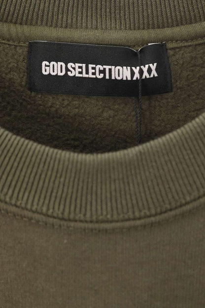 GOD SELECTION XXX Olive Cotton Logo Patch Sweatshirt Size M