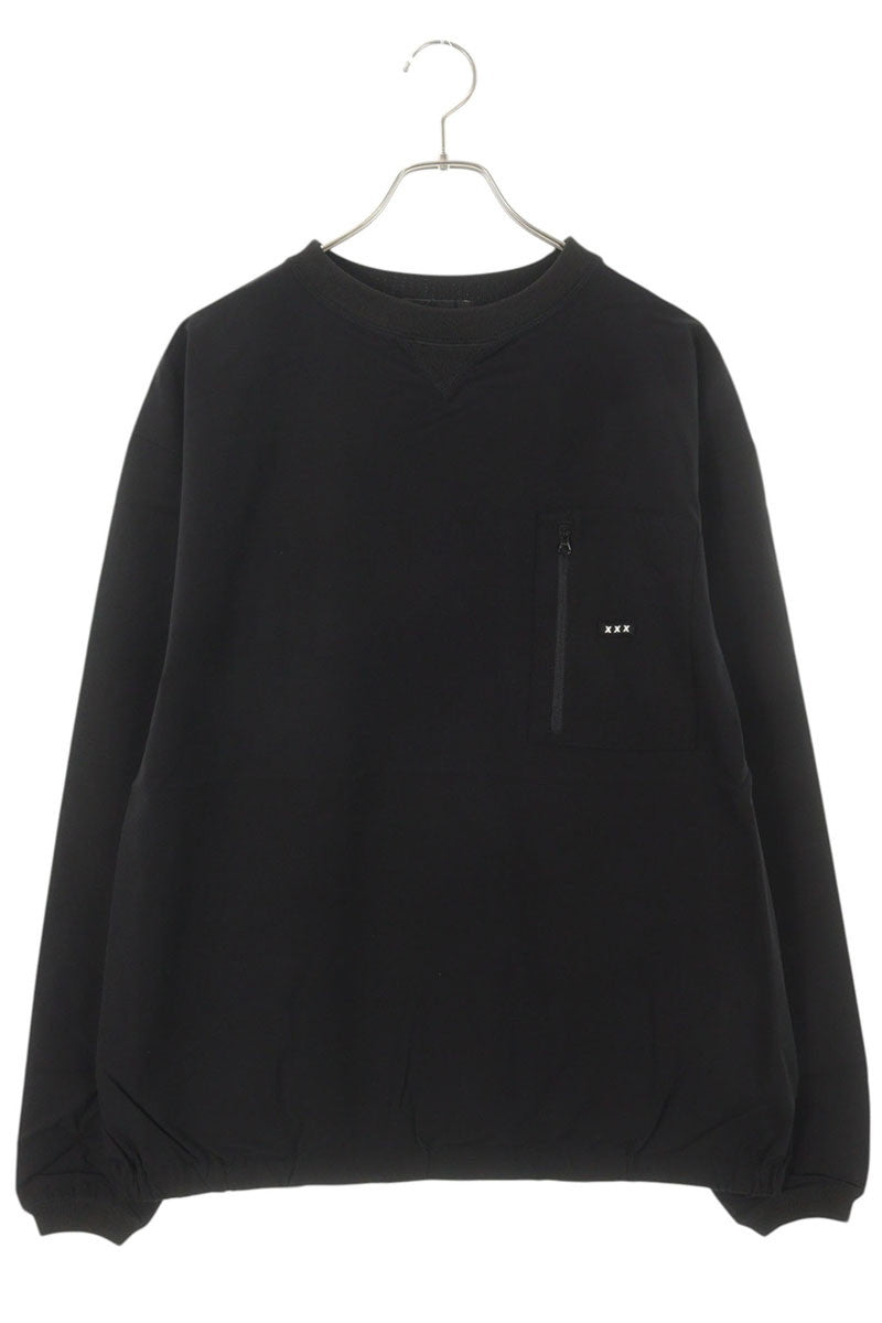GOD SELECTION XXX Black Nylon Zip Pocket Sweatshirt Size M
