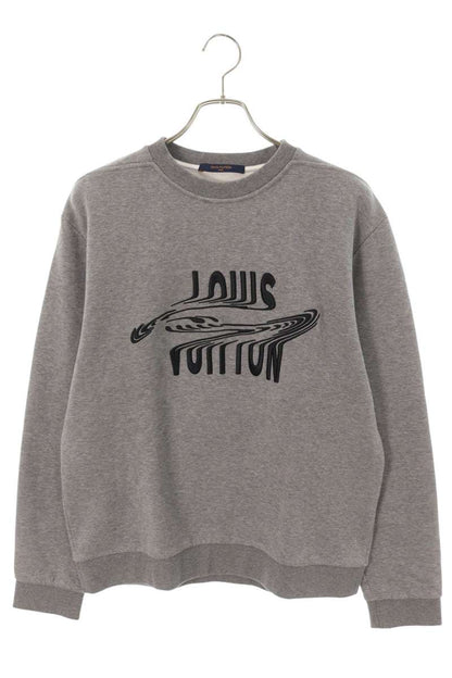 Louis Vuitton logo embroidery Crewneck Sweatshirt Gray Size M