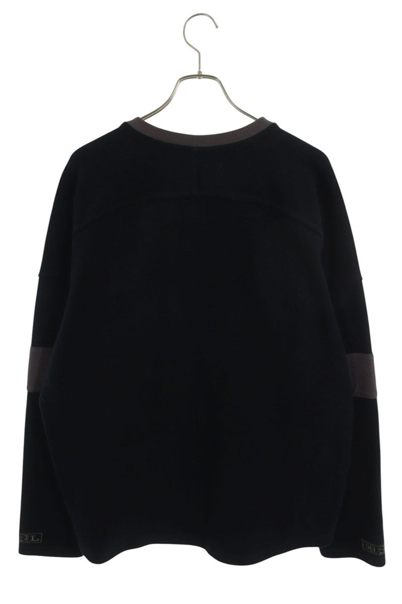 ERL Lace-Up Logo Cotton Sweatshirt Black Size S