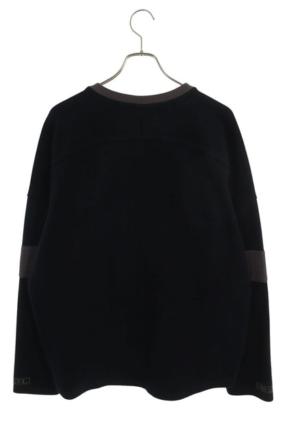 ERL Lace-Up Logo Cotton Sweatshirt Black Size S