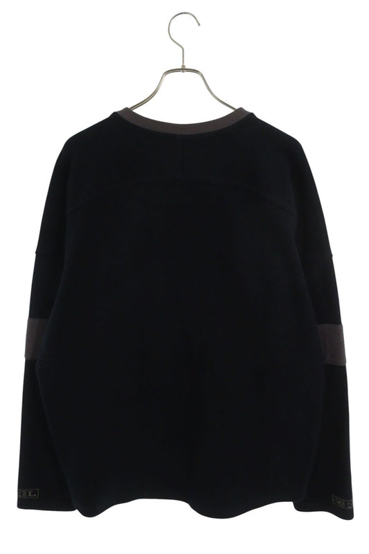 ERL Lace-Up Logo Cotton Sweatshirt Black Size S