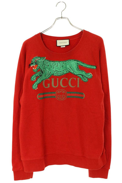 GUCCI Tiger Embroidered Logo Print Sweatshirt Multi Size S